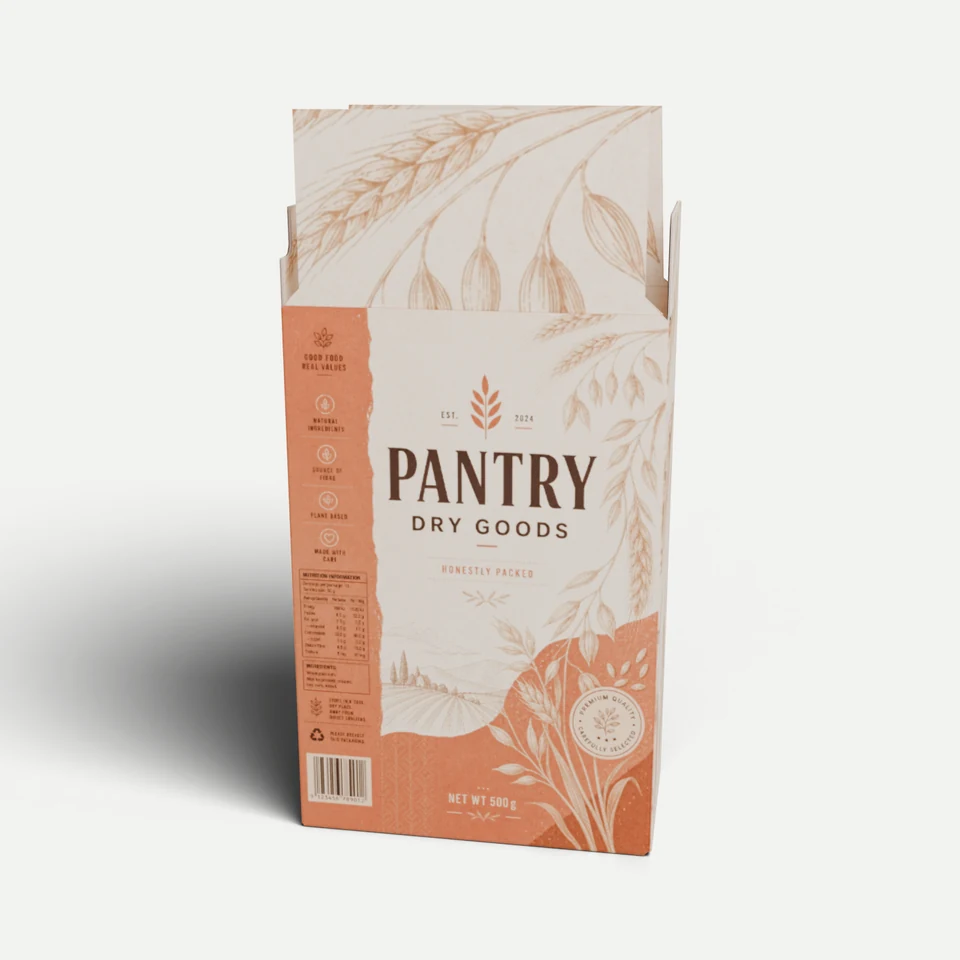 Food & Dry Goods Box — Full Overlap (Variant A) · 3D box