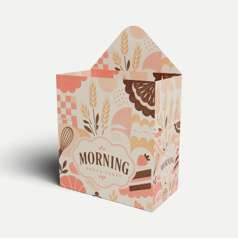 Handled Carry Box — Gable Top, Full Overlap Base · 3D box