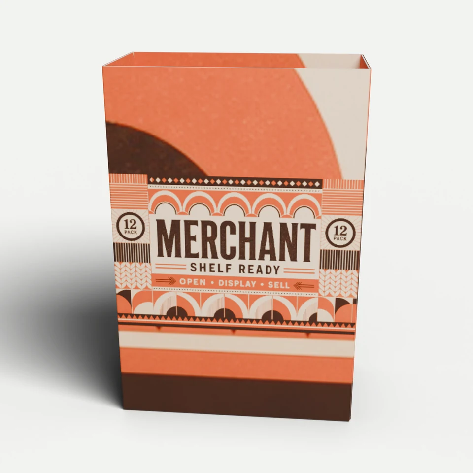 Display & Shelf-Ready Box — Open Top, Single Deep Base Flap · 3D box