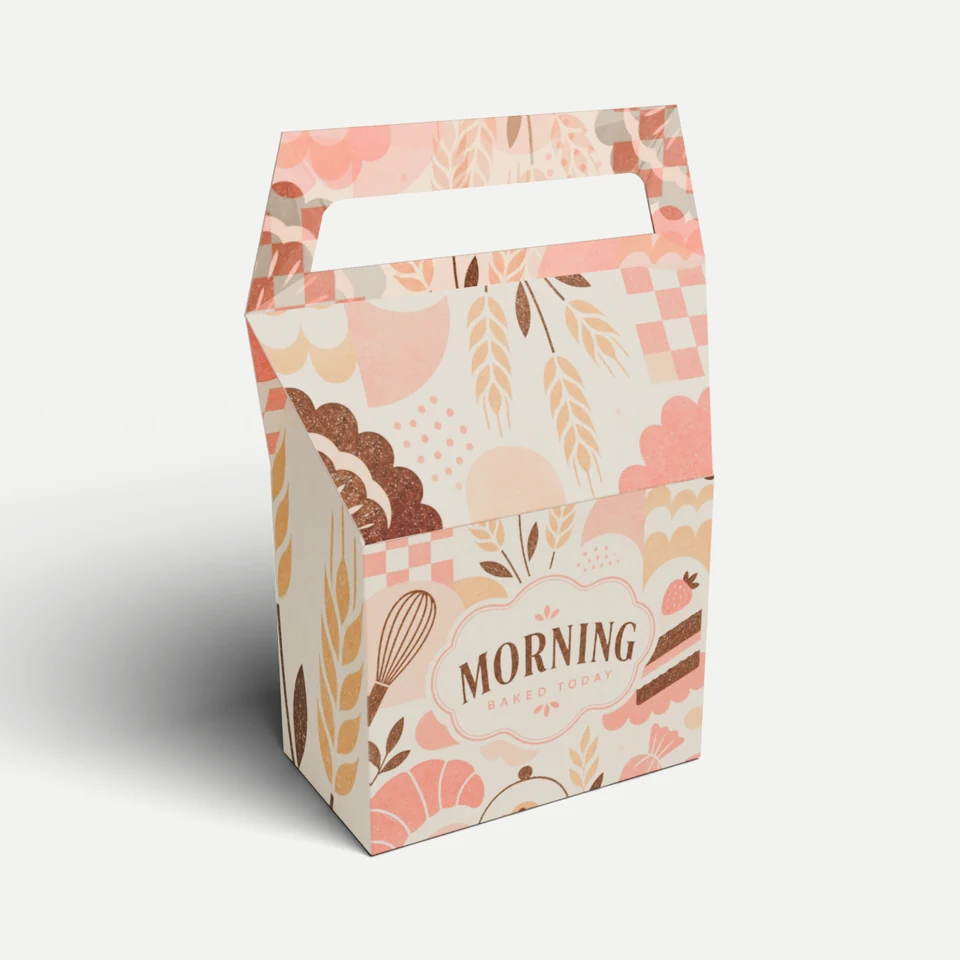 Handled Carry Box — Snap-Lock Base, Gable Handle · 3D box