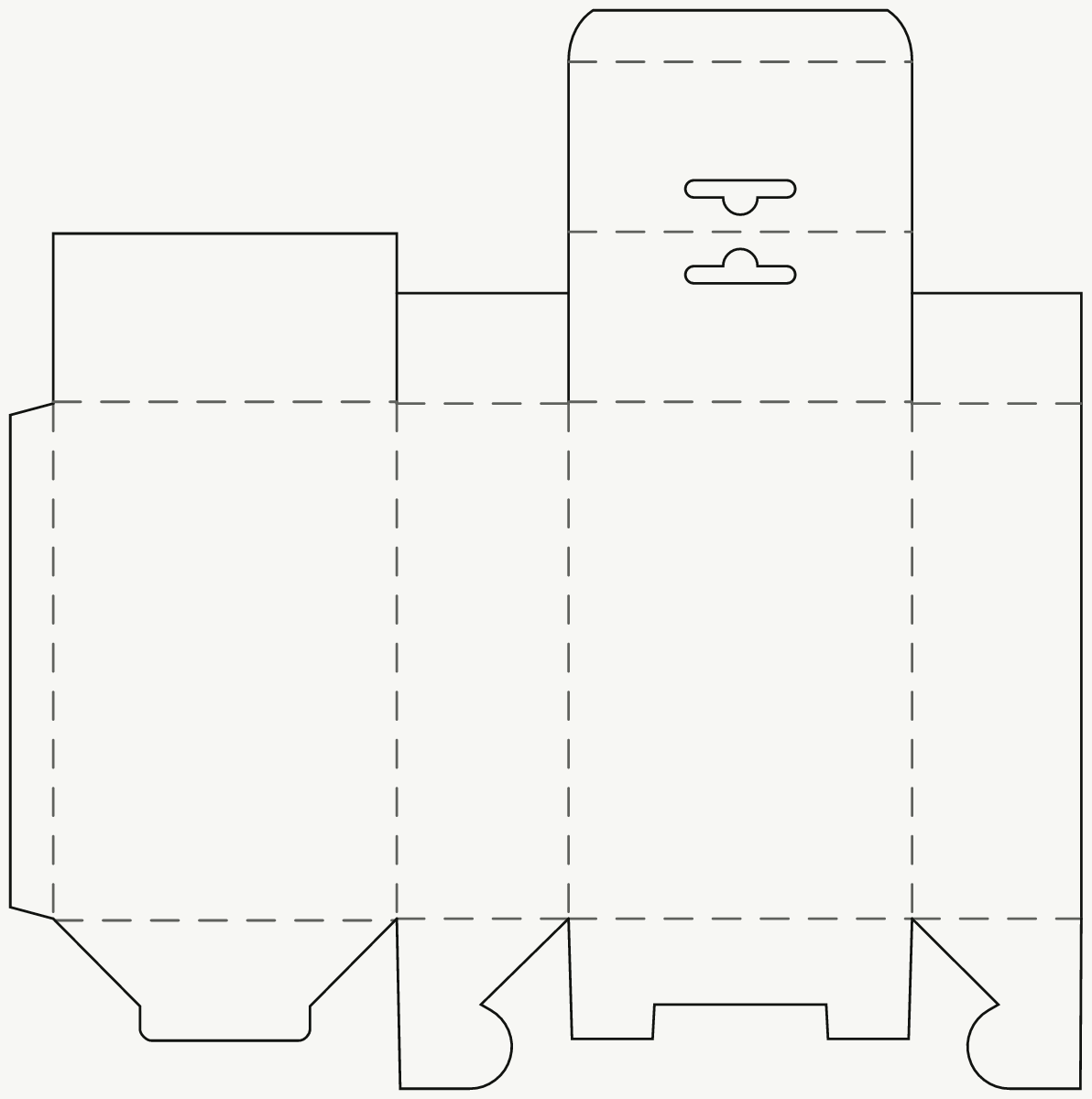 Retail Product Box — Hang-Tab Full Overlap Top, Snap-Lock Base 2D dieline