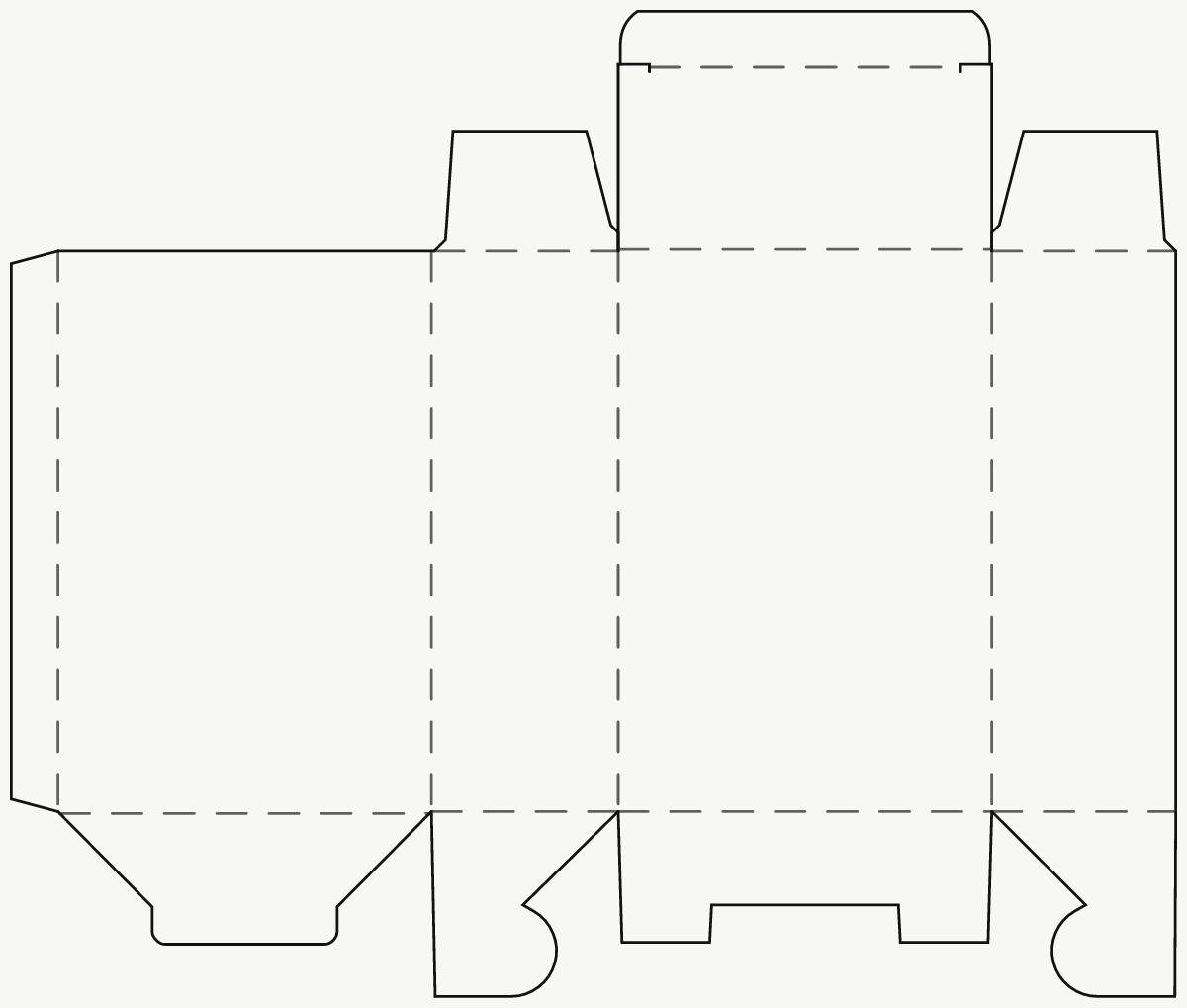 Étui produit pour la vente au détail — dessus à patte rentrante, fond semi-automatique (modèle 2) tracé 2D