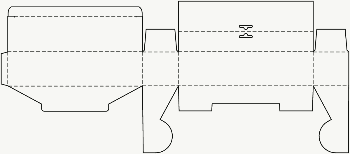 Hanging Retail Box — Hang Tab, Snap-Lock Base 2D dieline