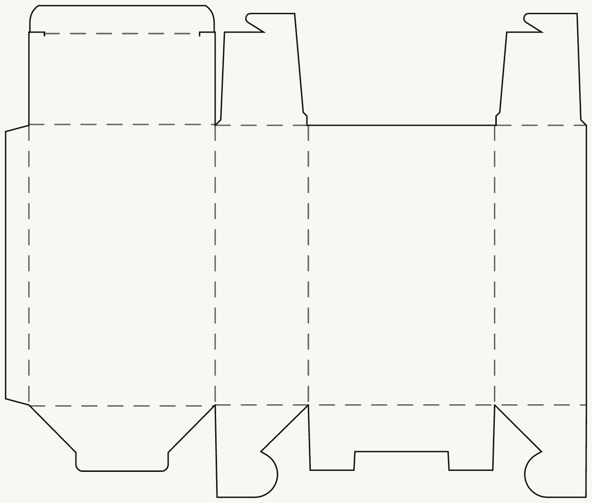 Retail Product Box — Hook-Lock Tuck Top, Snap-Lock Base 2D dieline