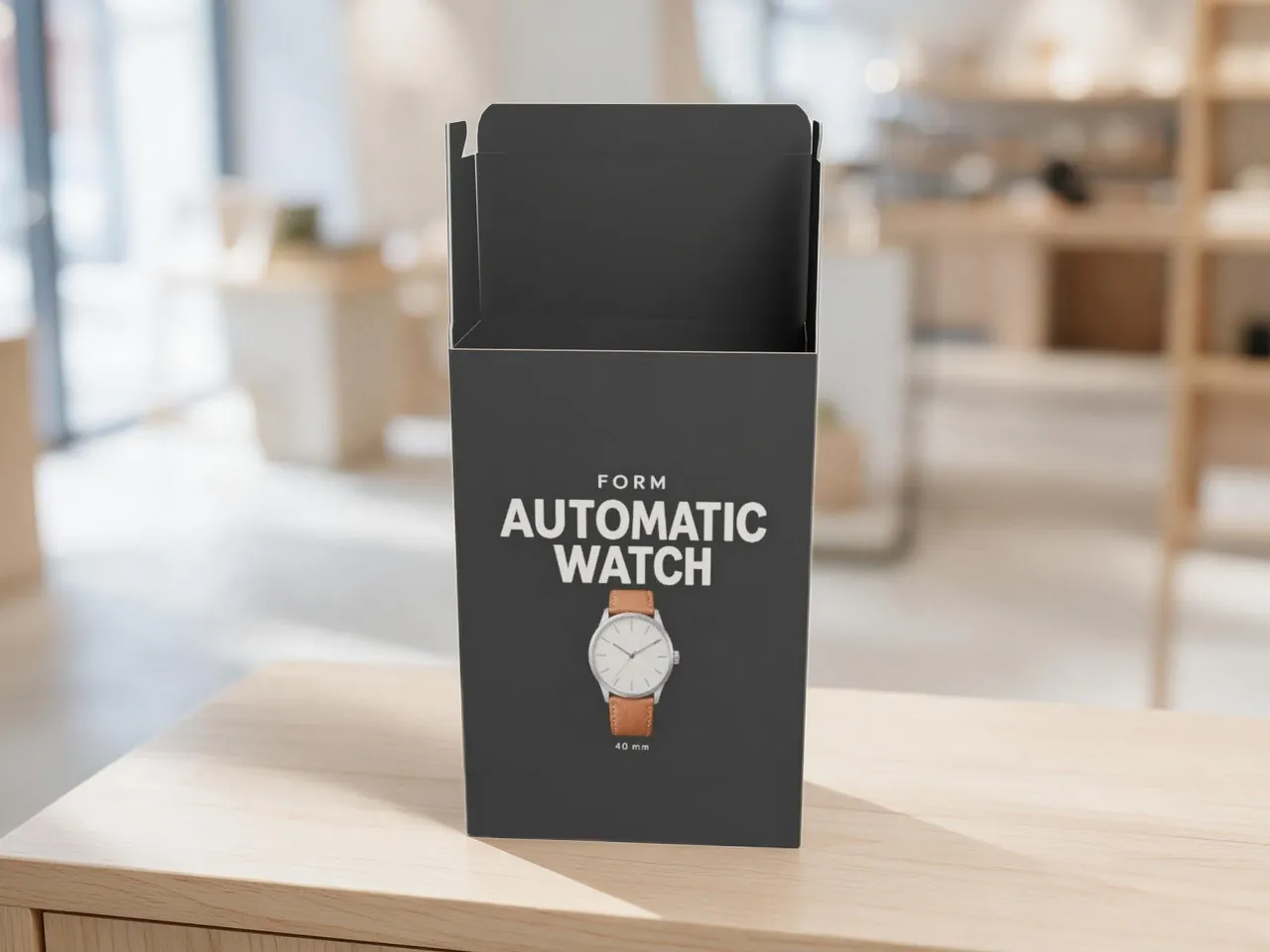 Retail Product Box — Hook-Lock Tuck Top, Snap-Lock Base · 3D FOLDED