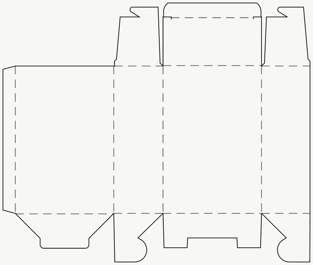 Retail Product Box — Hook-Lock Tuck Top, Snap-Lock Base 2D dieline
