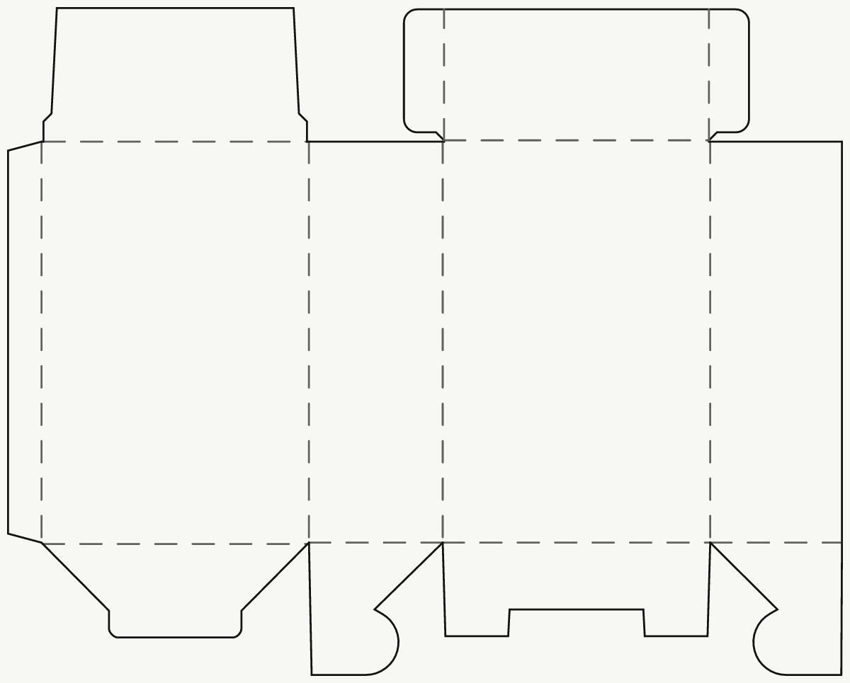 Étui produit pour la vente au détail — dessus à patte rentrante latérale, fond semi-automatique tracé 2D