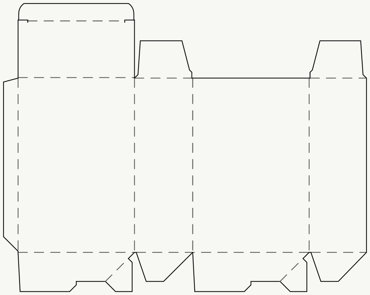 Cosmetic Box — Auto-Bottom, Tuck Top 2D dieline