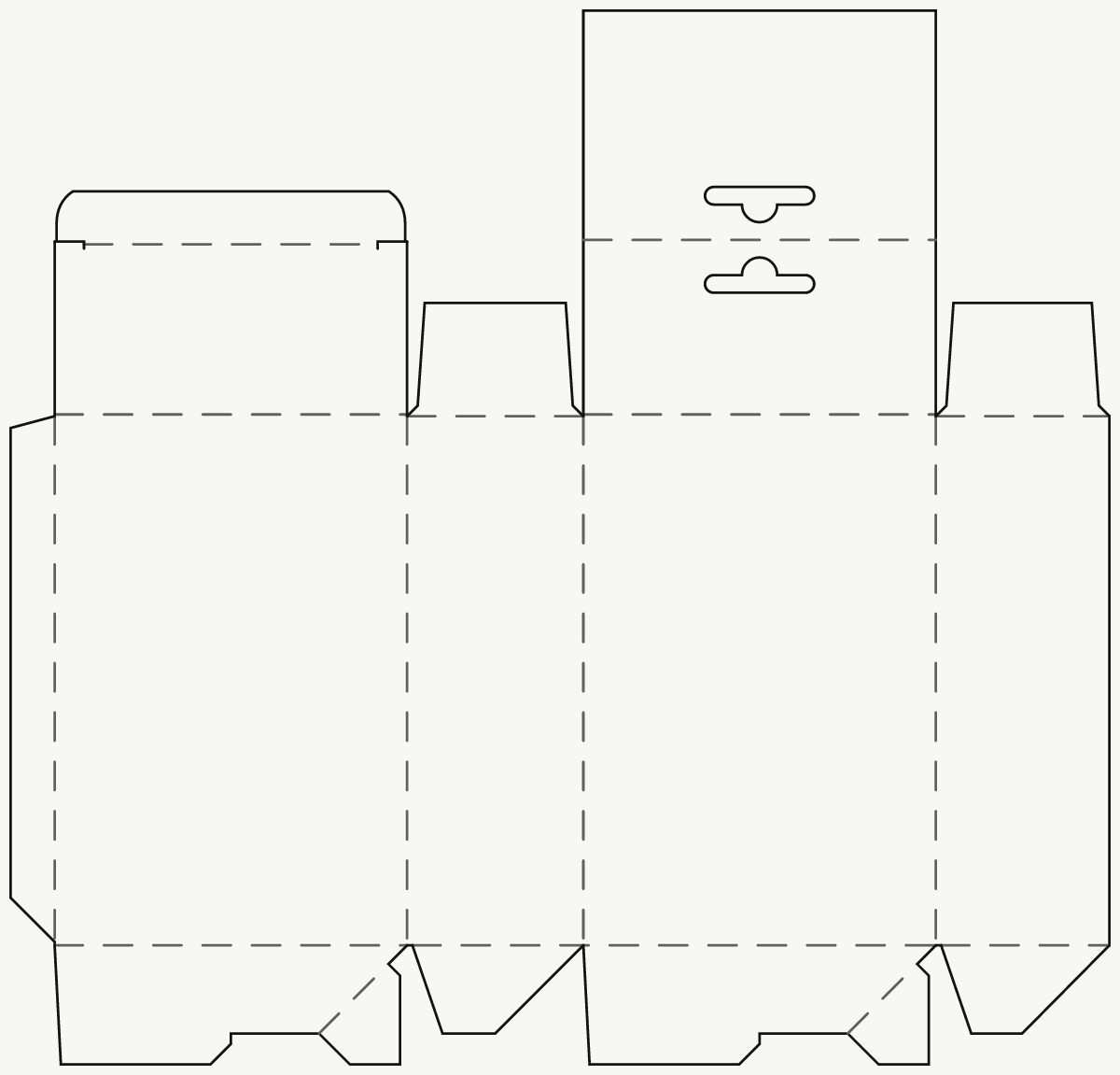 Retail Product Box — Hang-Tab Tuck Top, Auto-Lock Base 2D dieline