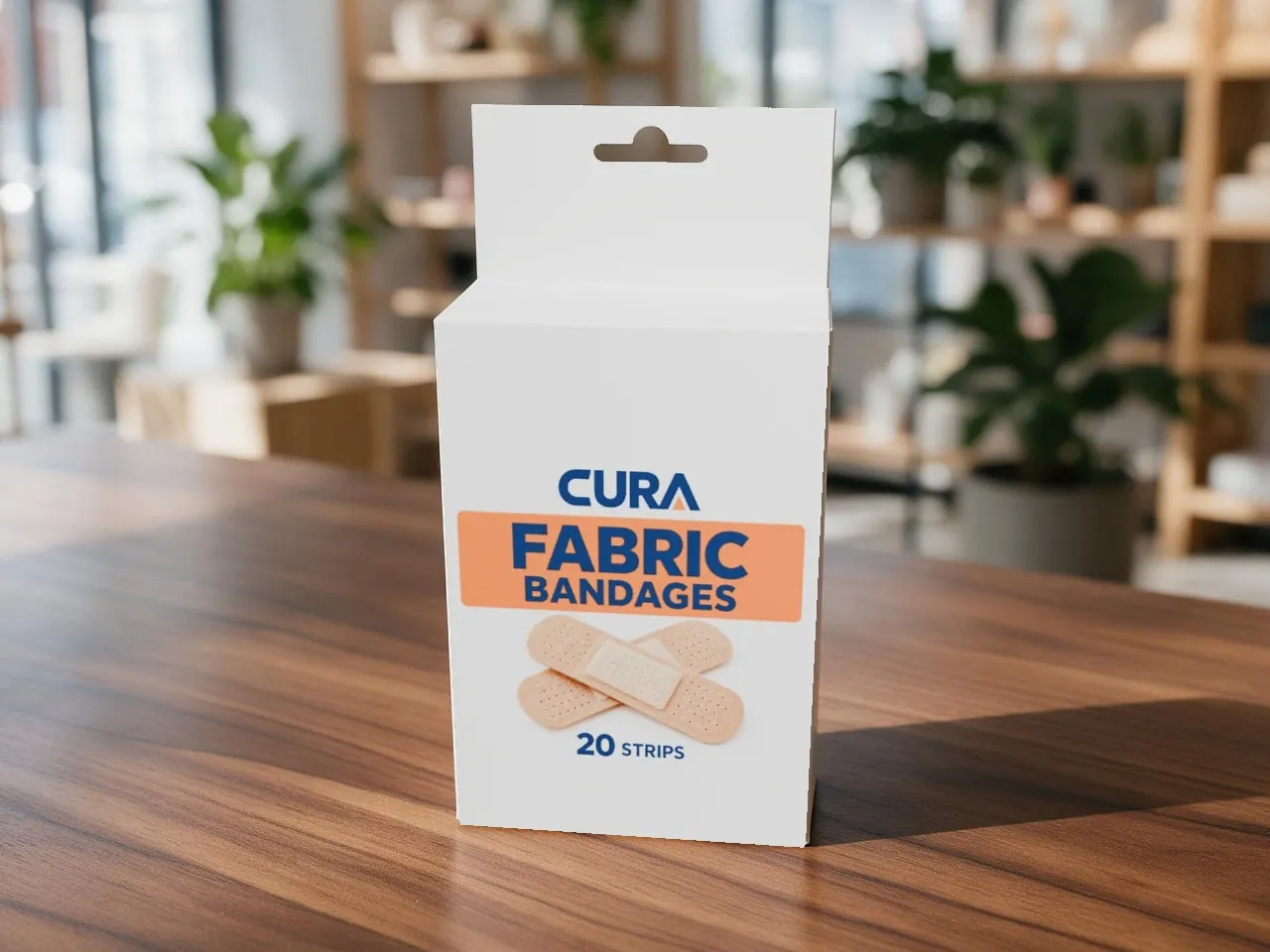 Retail Product Box — Hang-Tab Tuck Top, Auto-Lock Base · 3D FOLDED