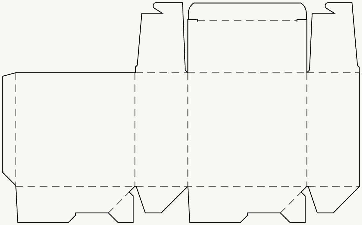 Retail Product Box — Hook-Lock Tuck Top, Auto-Lock Base (Model 2) 2D dieline
