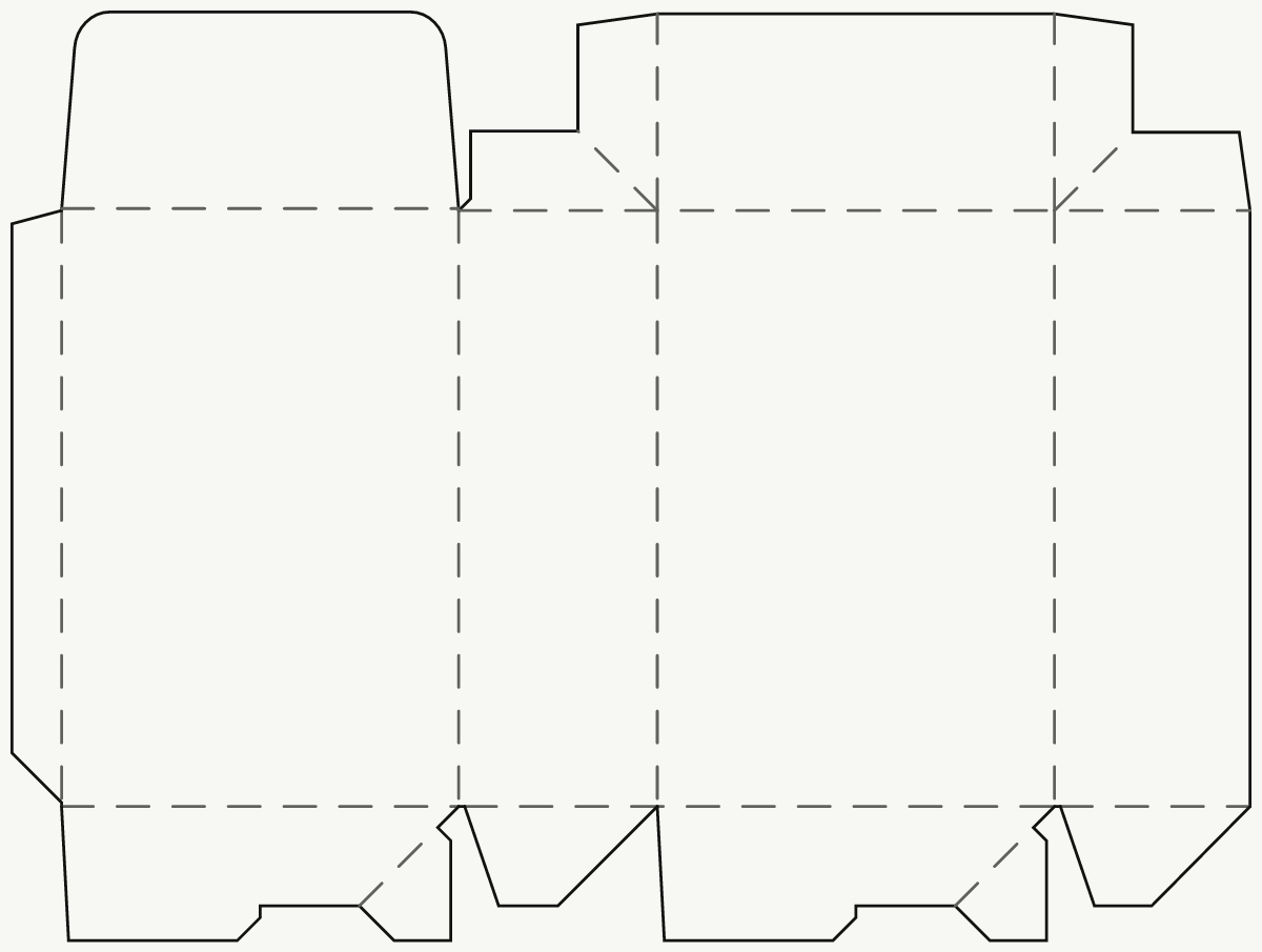 Retail Product Box — Joined Dust Flap Top, Auto-Lock Base 2D dieline