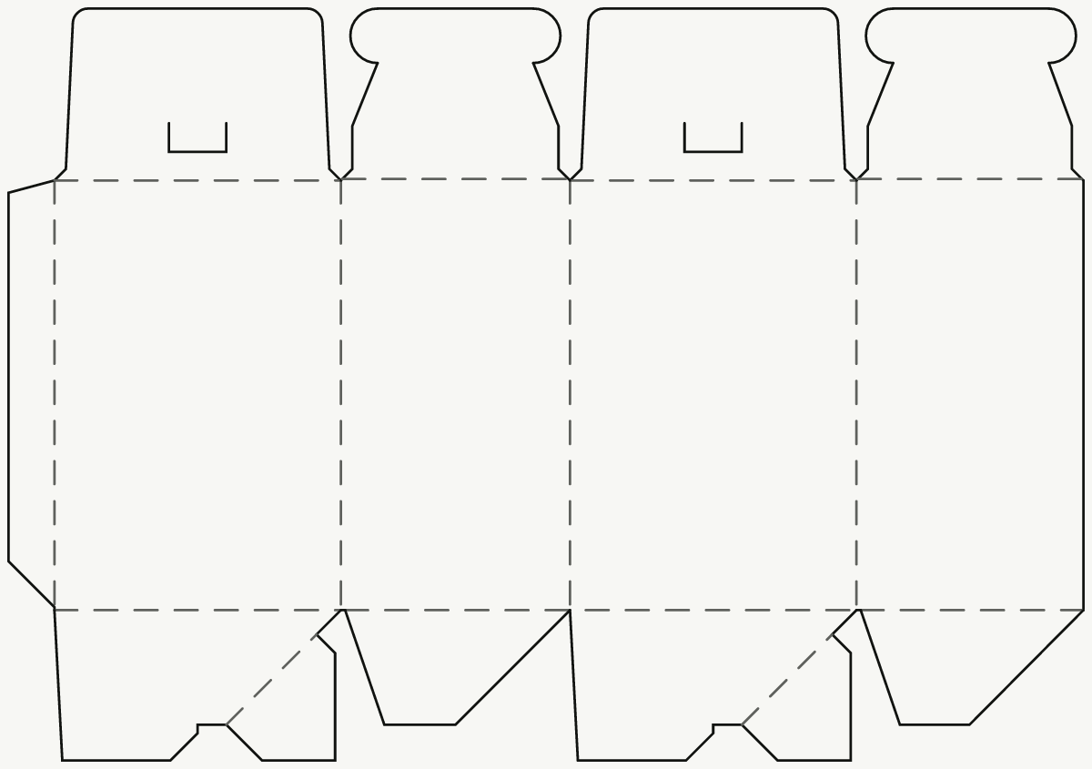Retail Product Box — Claw Lock Top, Auto-Lock Base 2D dieline