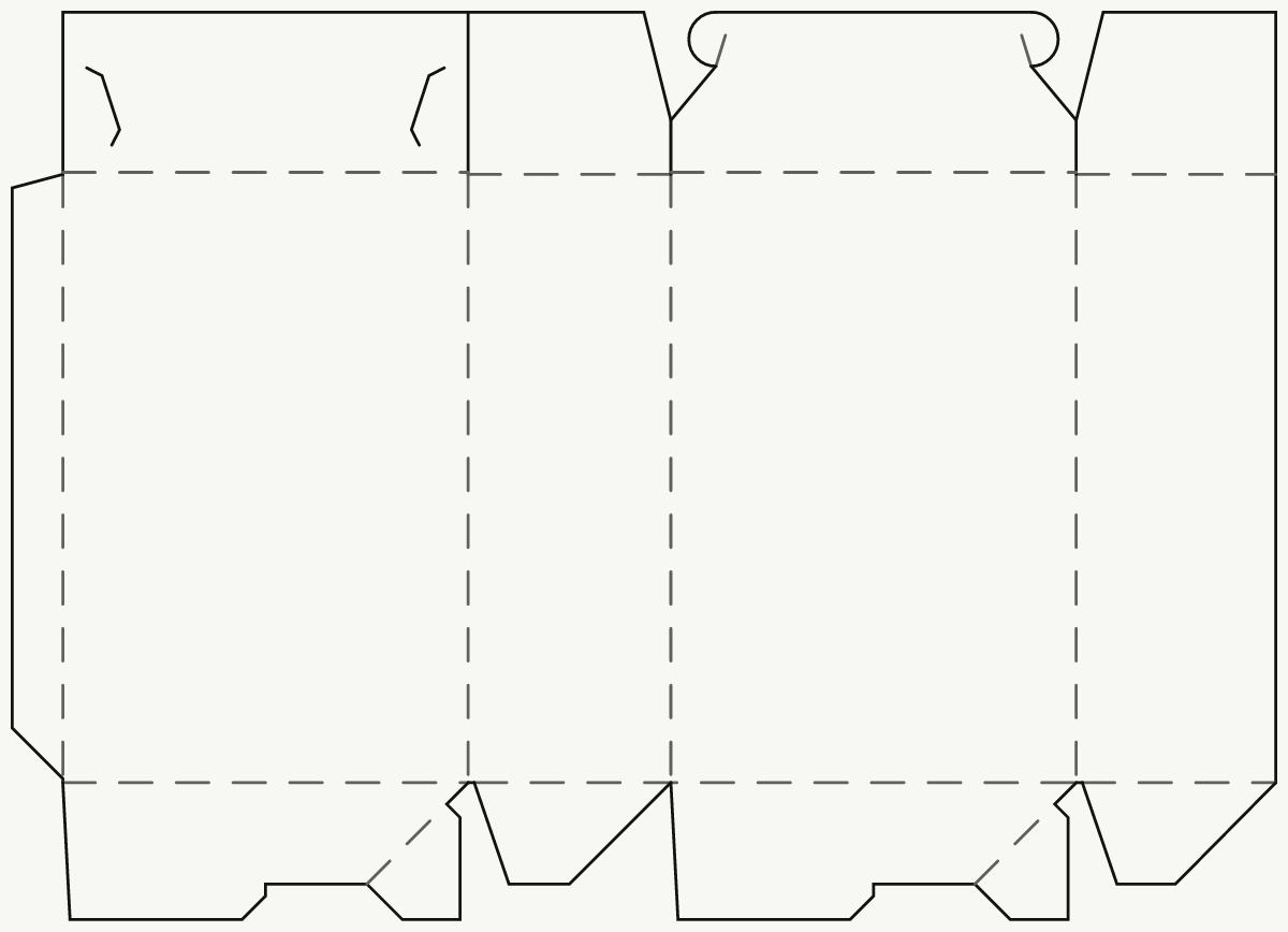 Retail Product Box — Claw Lock Top, Auto-Lock Base (Model 2) 2D dieline