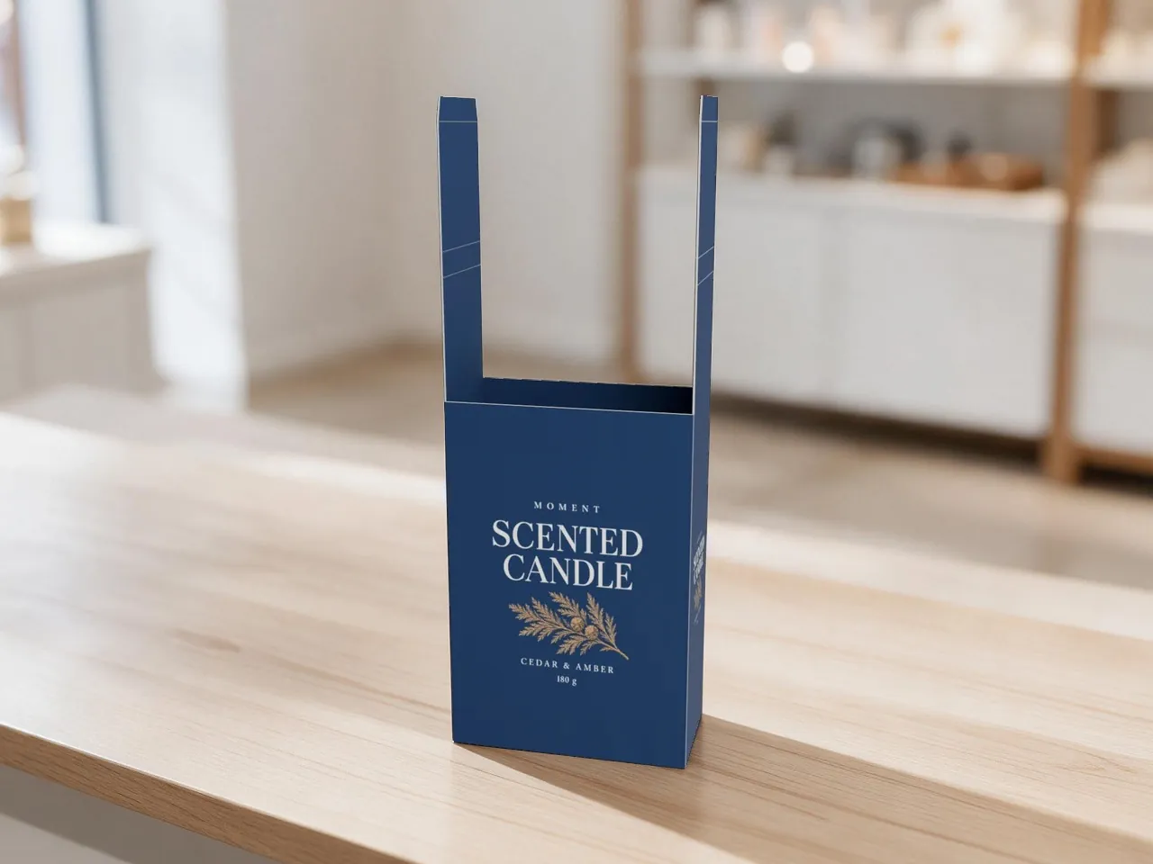 Retail Product Box — Hollow Dust Flap Top, Auto-Lock Base · 3D FOLDED