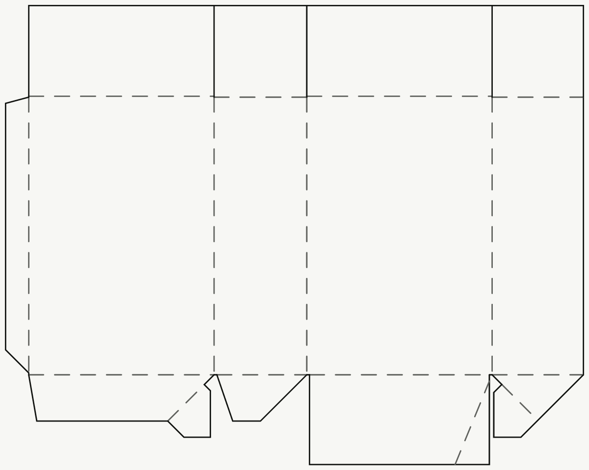 Retail Product Box — Full Overlap Top, Auto-Bottom Base 2D dieline