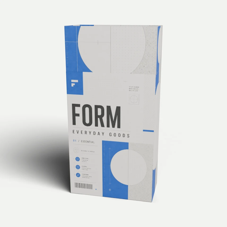 Retail Product Box — Full Overlap Top, Auto-Bottom Base · 3D box