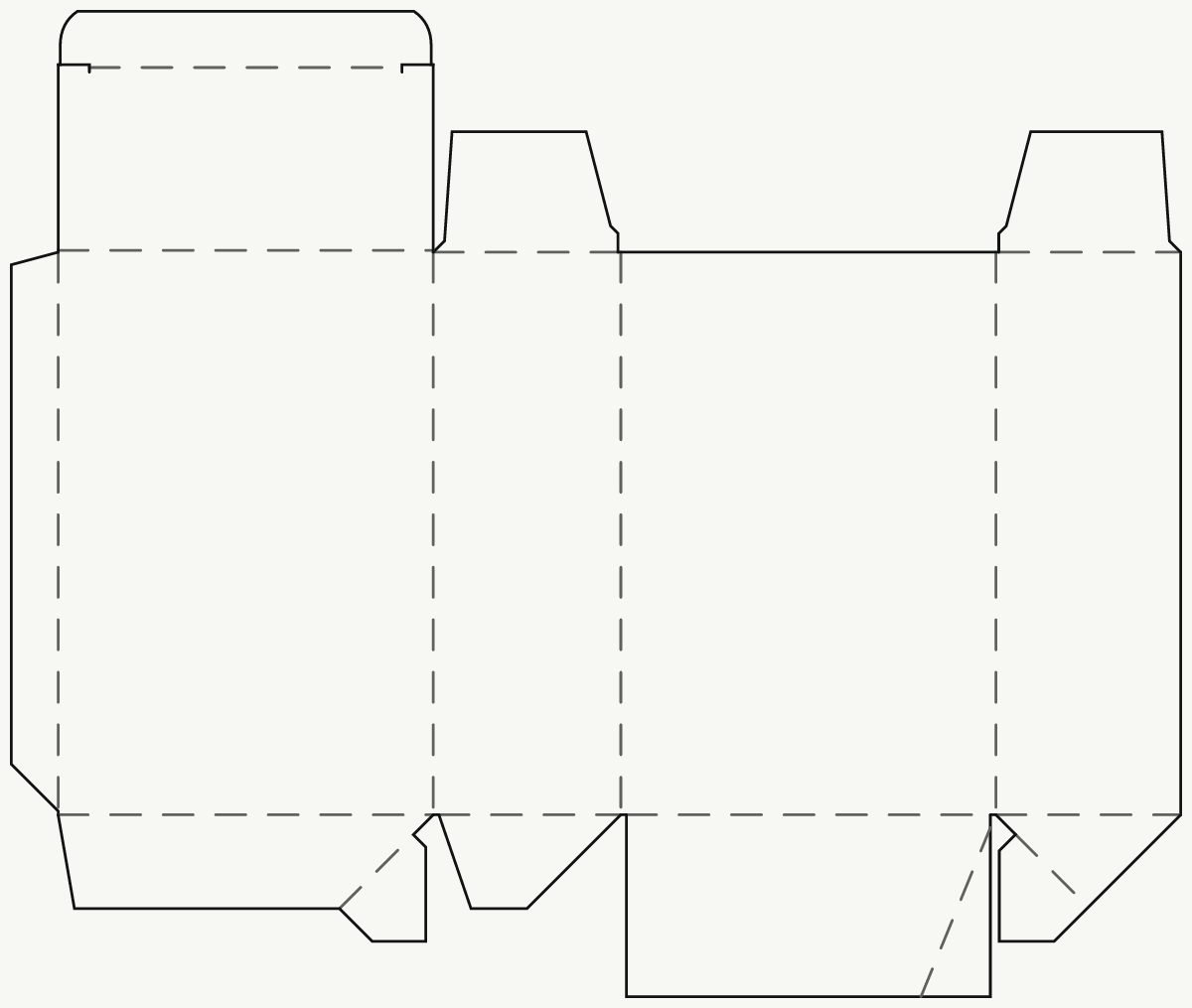 Étui produit pour la vente au détail — dessus à patte rentrante, fond automatique tracé 2D