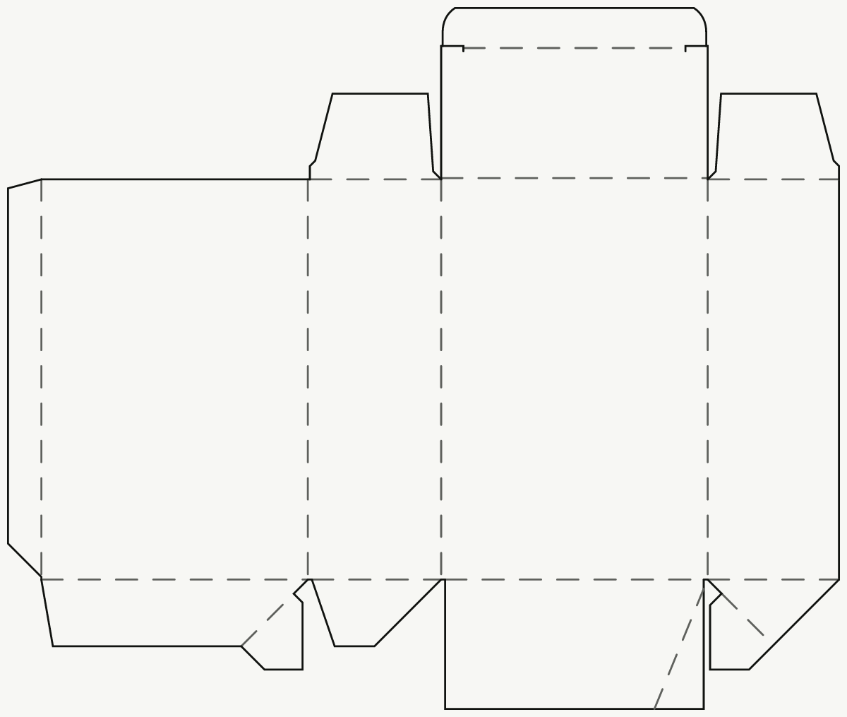 Retail Product Box — Tuck Top, Auto-Bottom Base (Model 2) 2D dieline