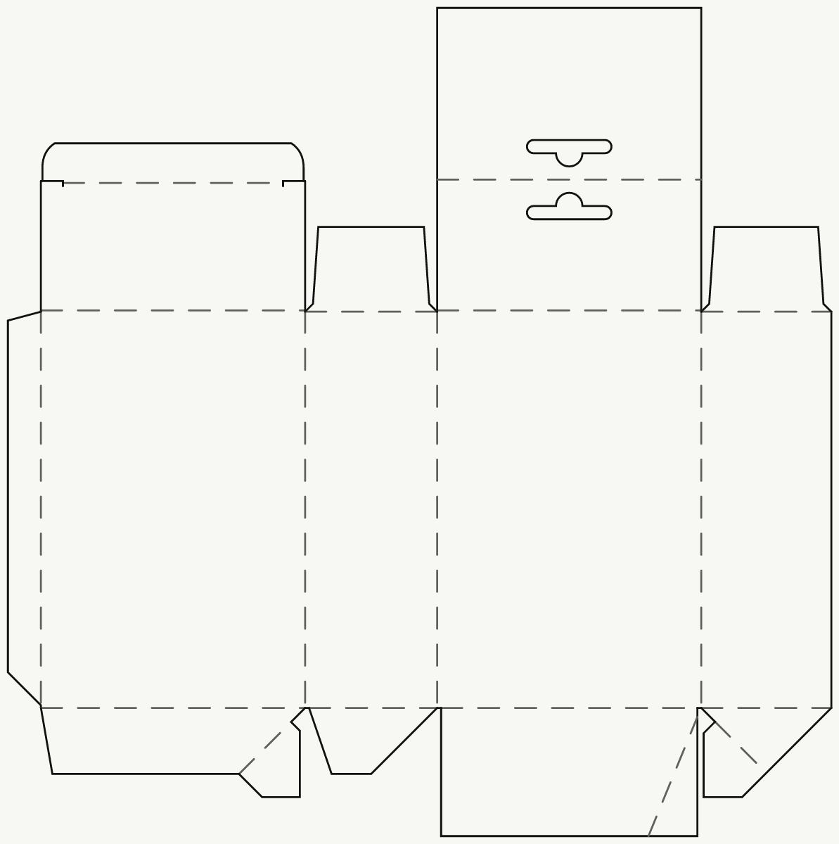 Retail Product Box — Hang-Tab Tuck Top, Auto-Bottom Base 2D dieline