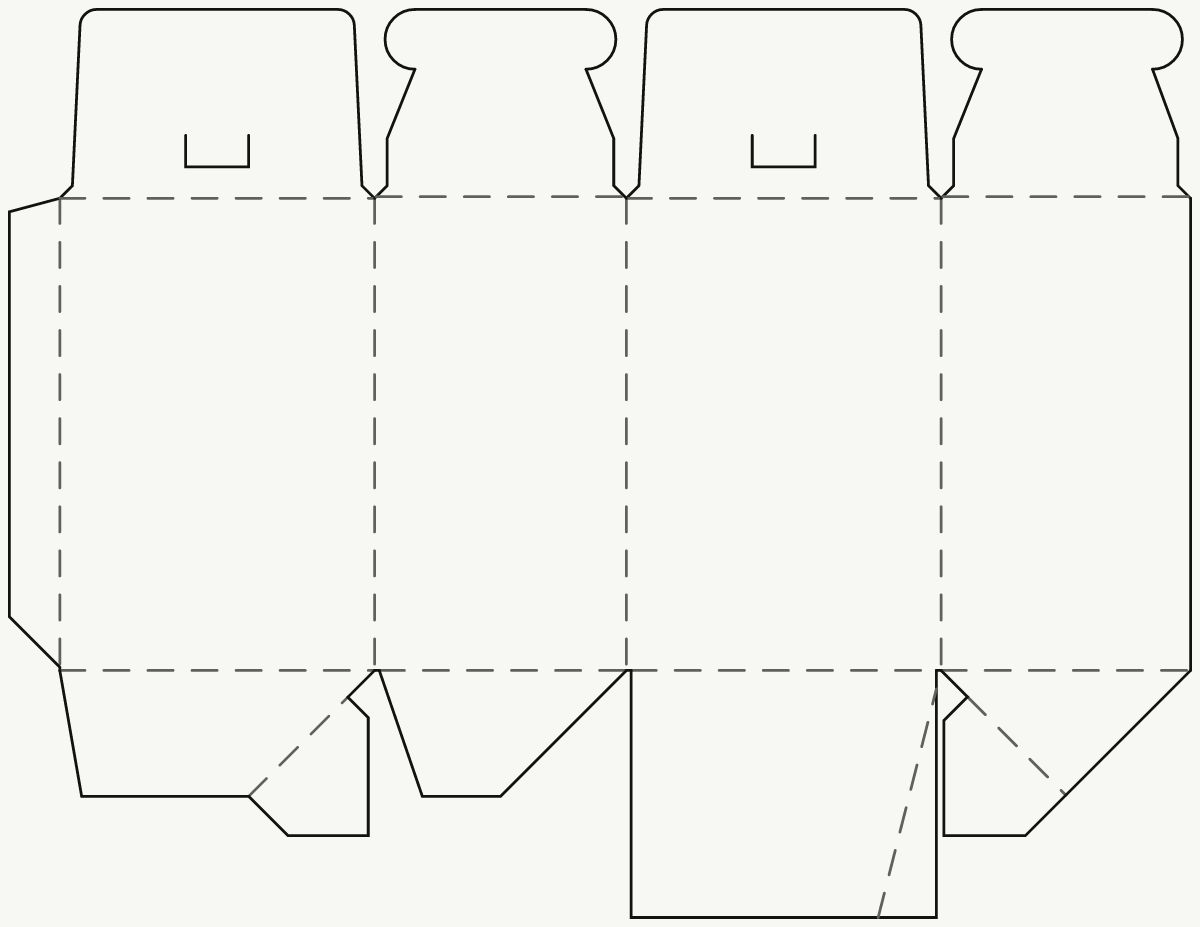 Retail Product Box — Claw Lock Top, Auto-Bottom Base 2D dieline