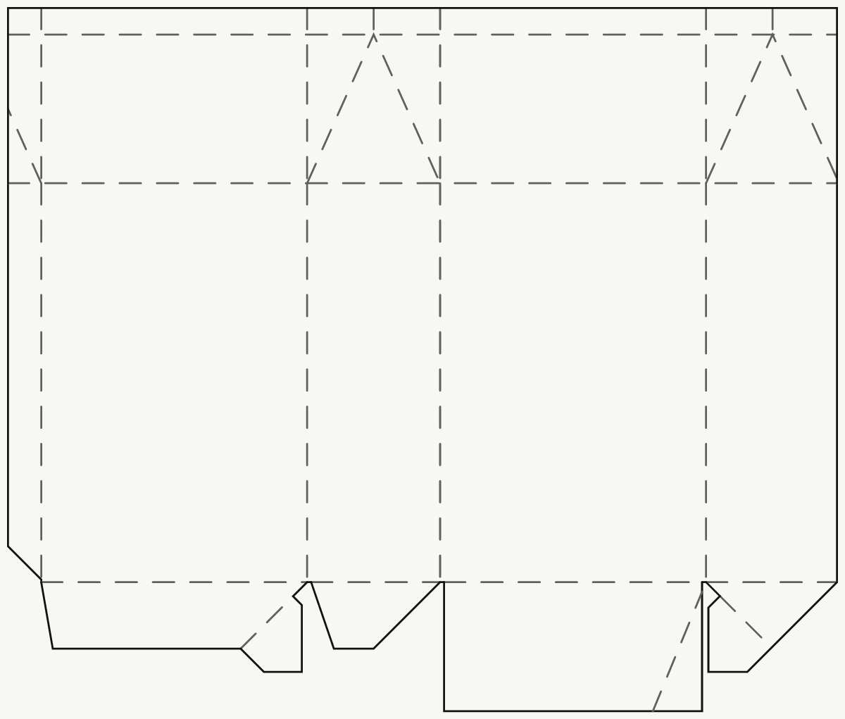 Étui produit pour la vente au détail — dessus collé, fond automatique tracé 2D