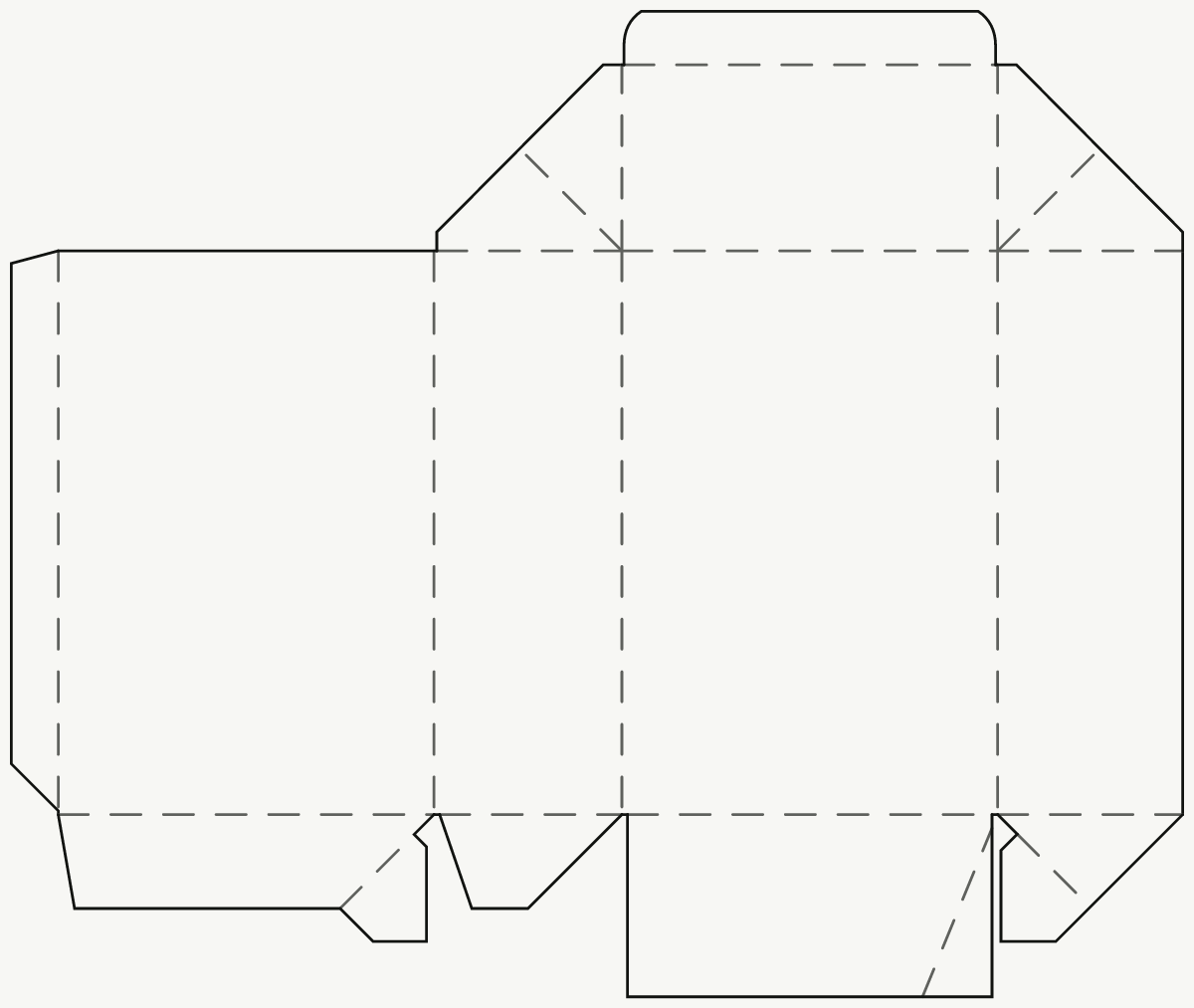 Retail Product Box — Webbed Dust Flap Tuck Top, Auto-Bottom Base (Model 2) 2D dieline