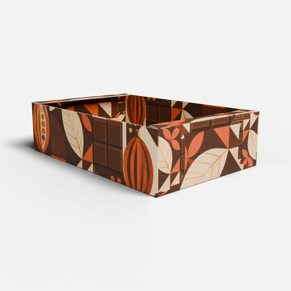 Confectionery & Chocolate Box — Hook-Lock, No Lid (Variant A) · 3D box