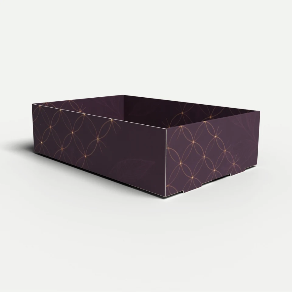 Plateau de présentation — deux doubles parois · Boîte 3D