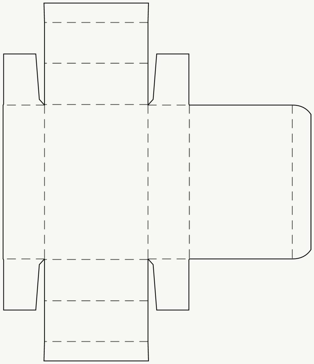 Confectionery & Chocolate Box — Two Double Wall, Corner Locks, Tuck Lid · 2D dieline