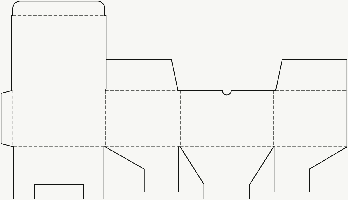 E-Commerce-Versandverpackung — Einsteckdeckel, Steckboden 2D-Stanzkontur