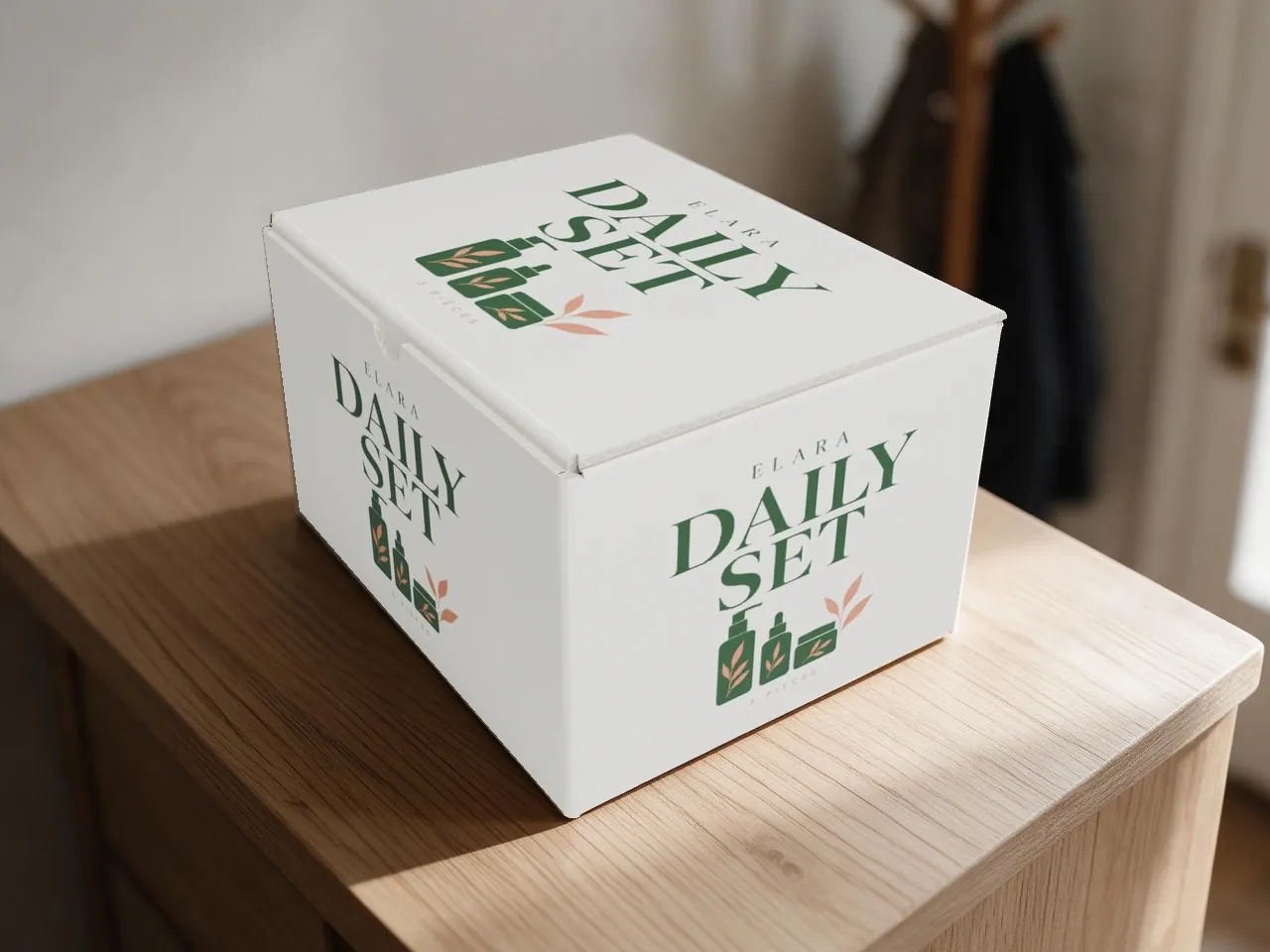 E-Commerce-Versandverpackung — Einsteckdeckel, Steckboden, umgekehrte Flächenfolge · 3D GEFALTET