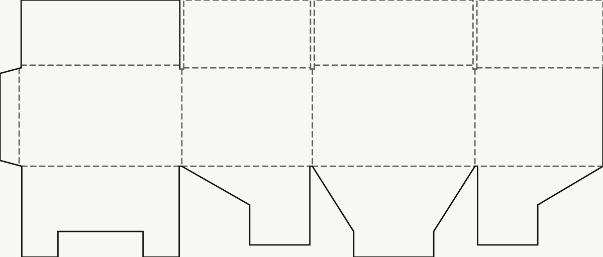 E-Commerce-Versandverpackung — RSC-Deckel, Steckboden 2D-Stanzkontur