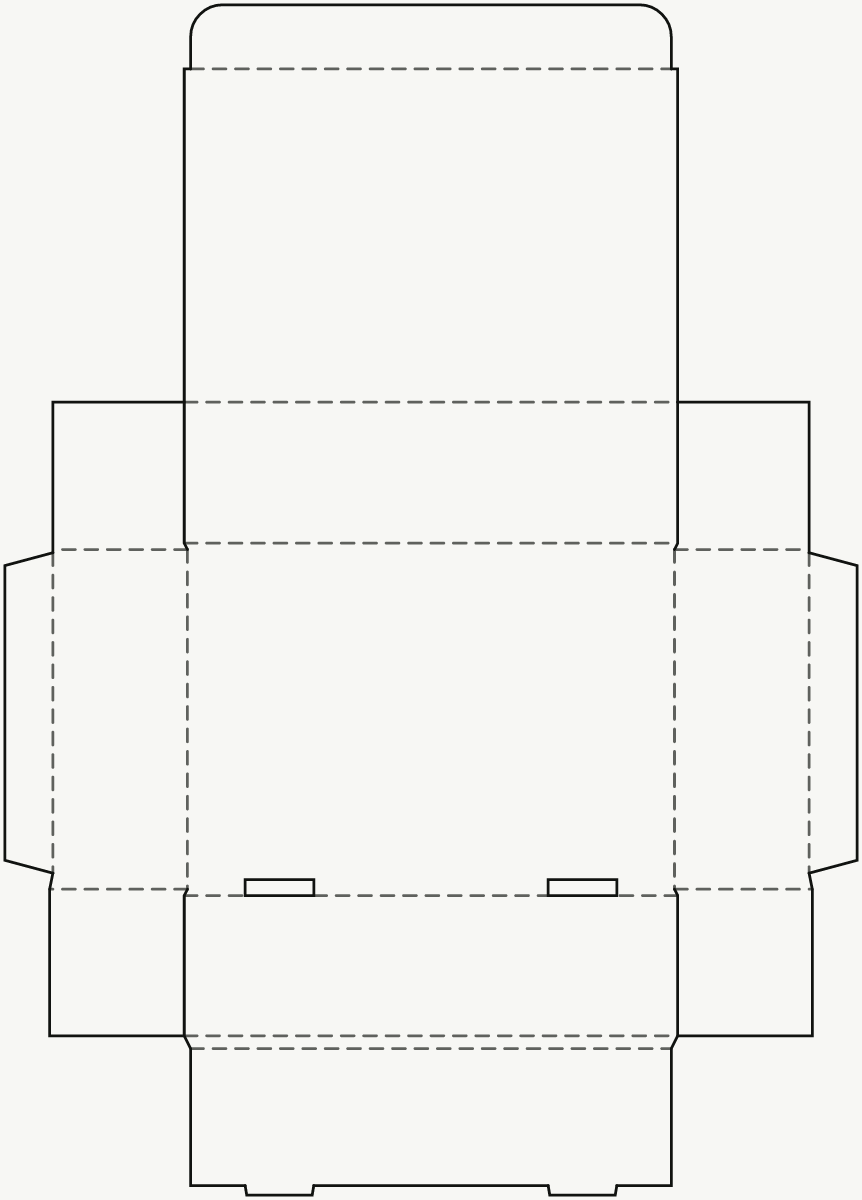 E-Commerce-Versandverpackung — selbstschließend, Klappdeckel (Modell 2) 2D-Stanzkontur