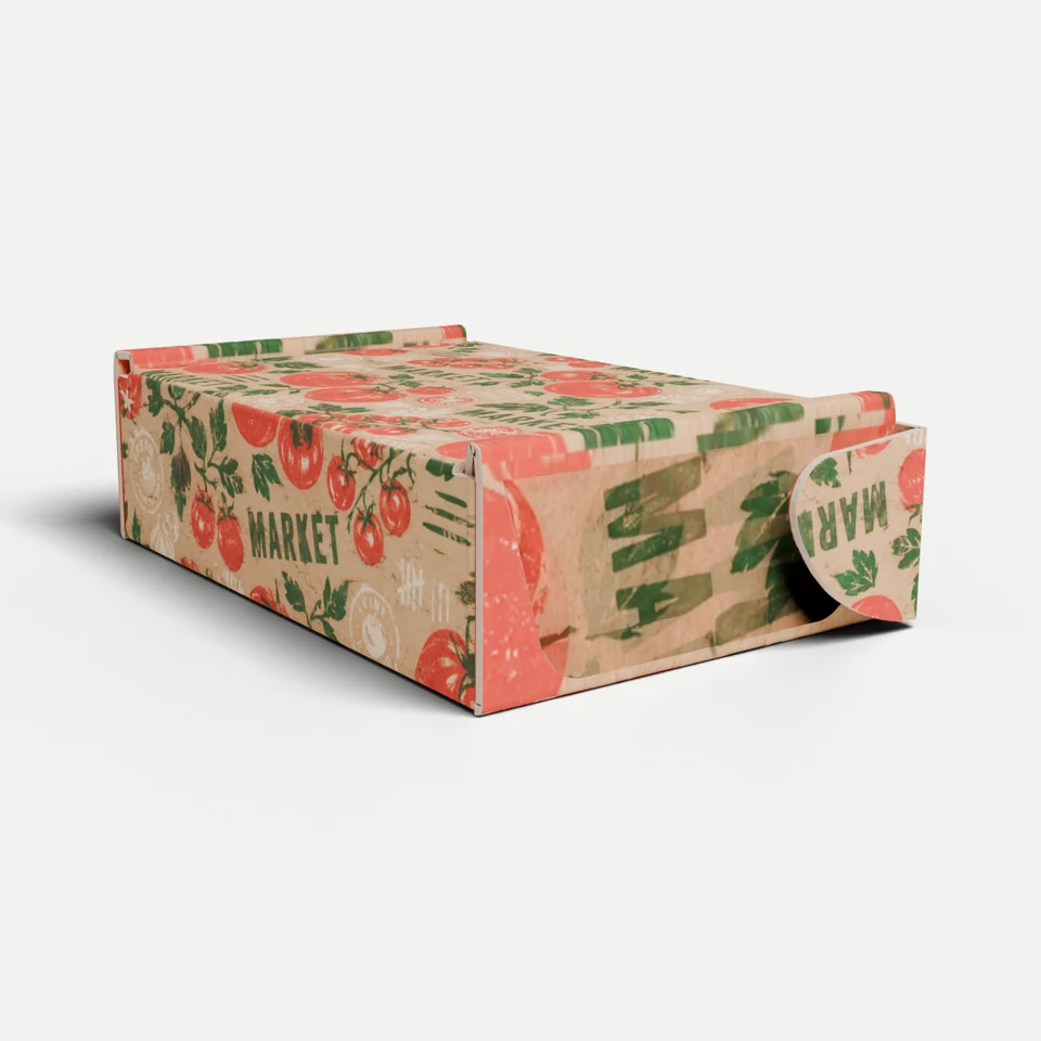 Produce & Greengrocer Tray — Locking Ears (Model 4) · 3D box