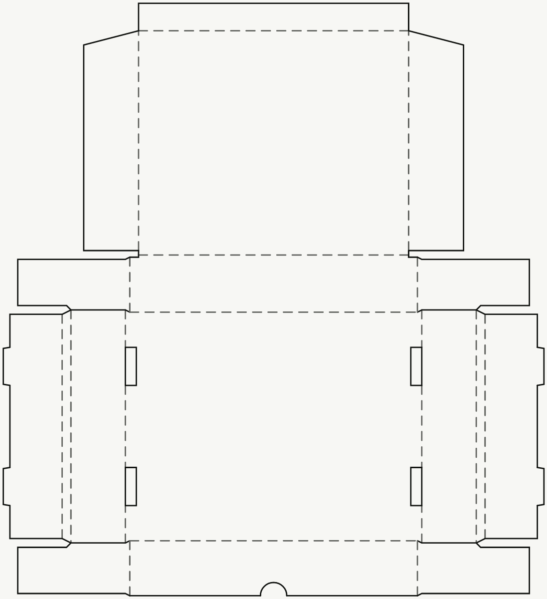 E-Commerce-Versandverpackung — hohe Wand, Klappdeckel 2D-Stanzkontur