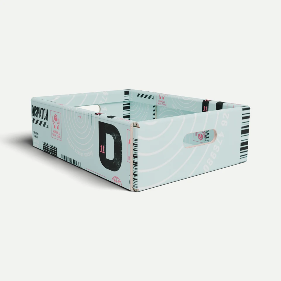 Handled Carry Box — Corrugated Tray, Handle · 3D box