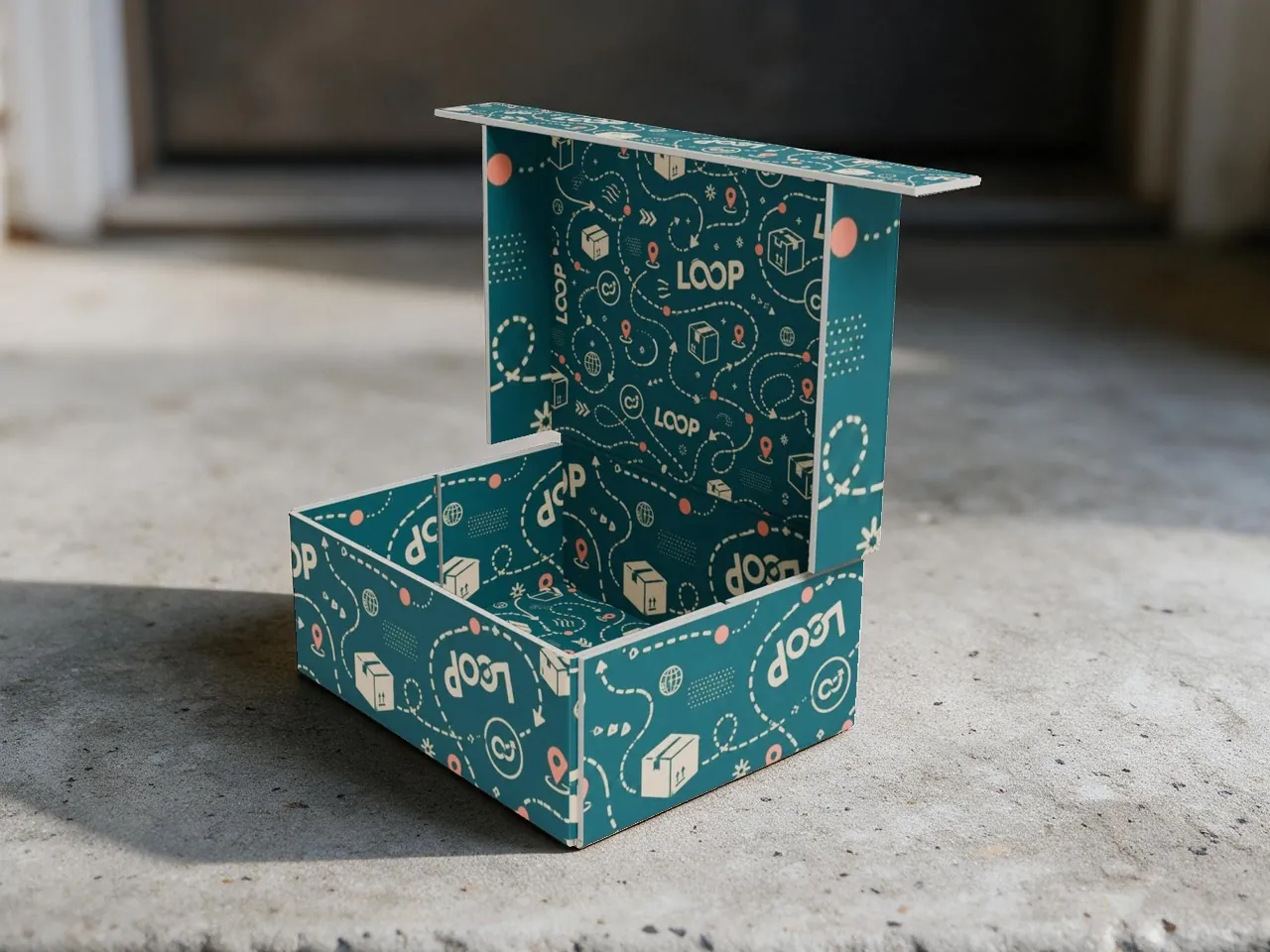 E-Commerce-Versandverpackung — Tray mit Klappdeckel · 3D GEFALTET