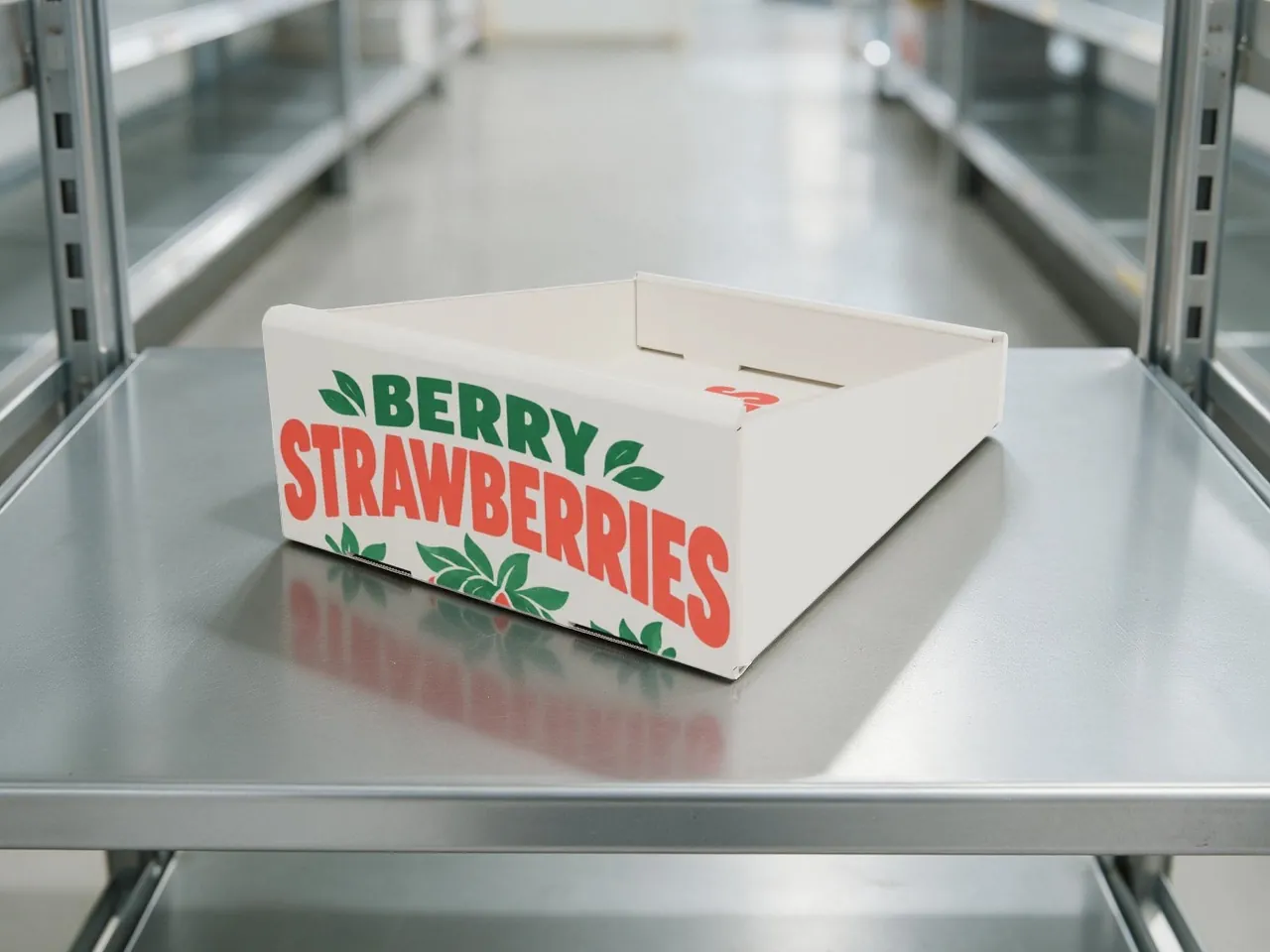 Display- und regalfertige Verpackung — selbstschließende doppelte Stirnwände · 3D-Schachtel