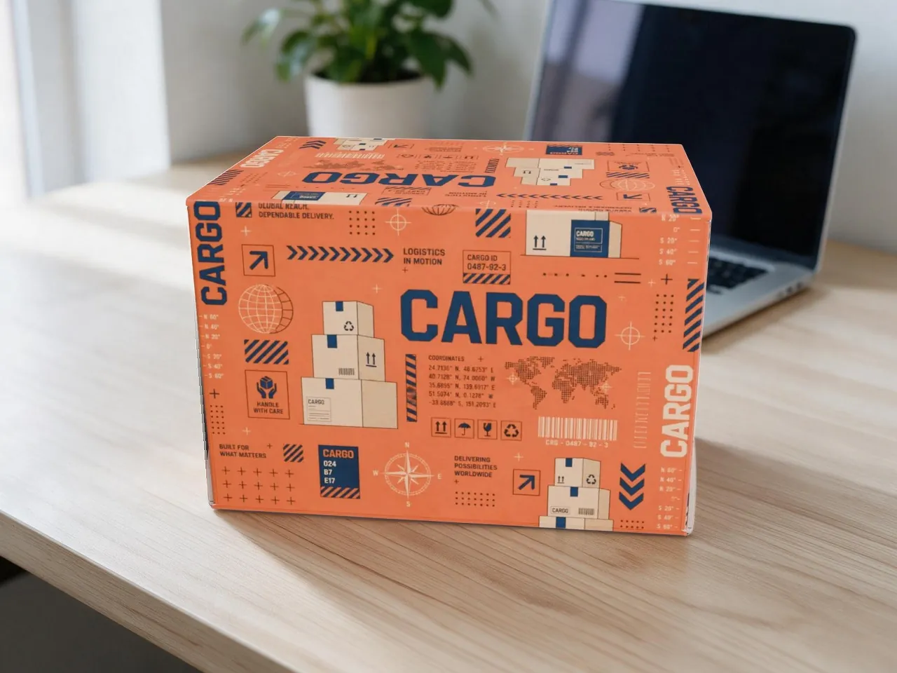 E-Commerce Mailer Box — Self-Locking, Hinged Lid, Double Front Wall · 3D box