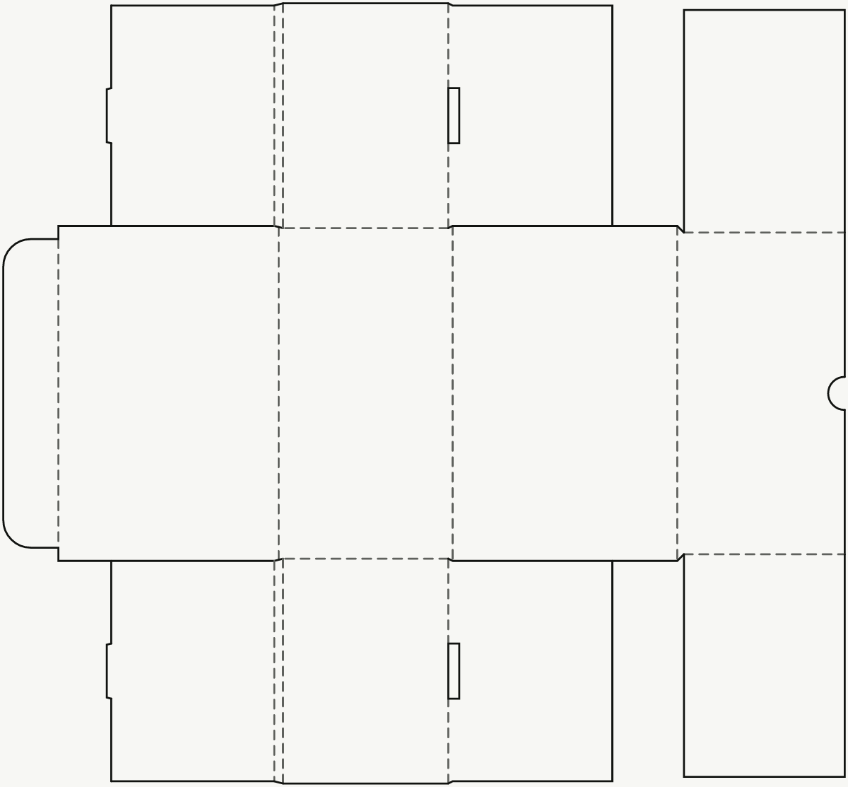 E-Commerce Mailer Box — Self-Locking, Hinged Lid with Front Flap · 2D dieline