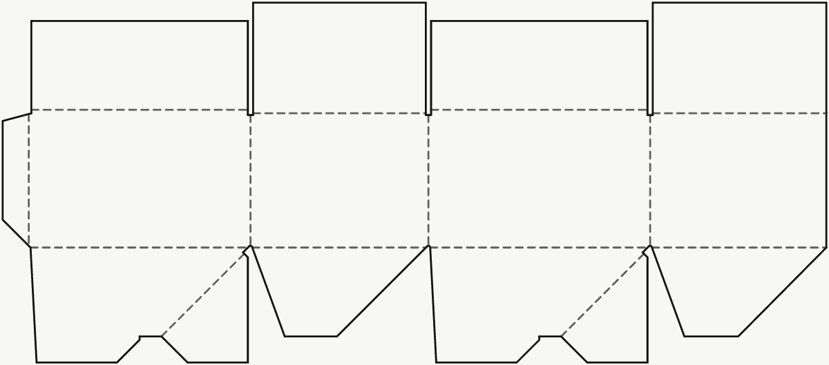 Shipping Carton — Crash-Lock Base, Centre-Meeting Inner Flaps · 2D dieline