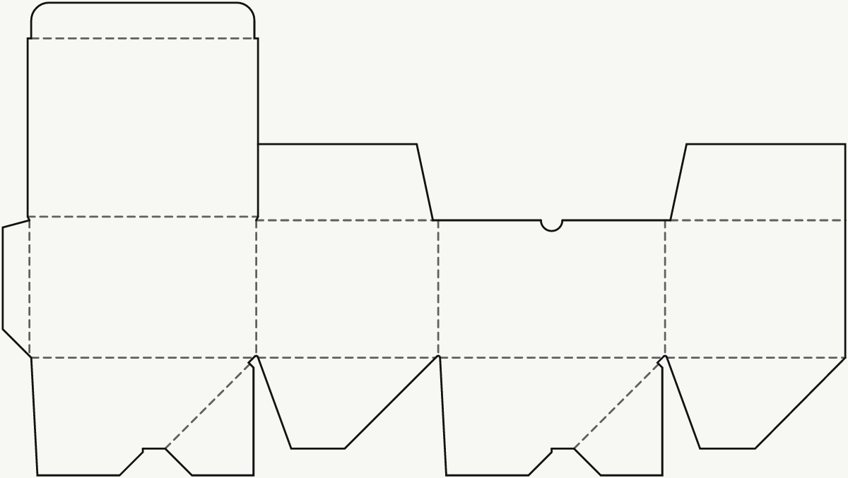 E-Commerce-Versandverpackung — Einsteckdeckel, Automatikboden 2D-Stanzkontur