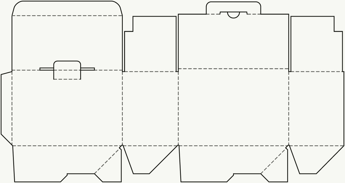 Handled Carry Box — Crash-Lock Base, Carry Handle · 2D dieline